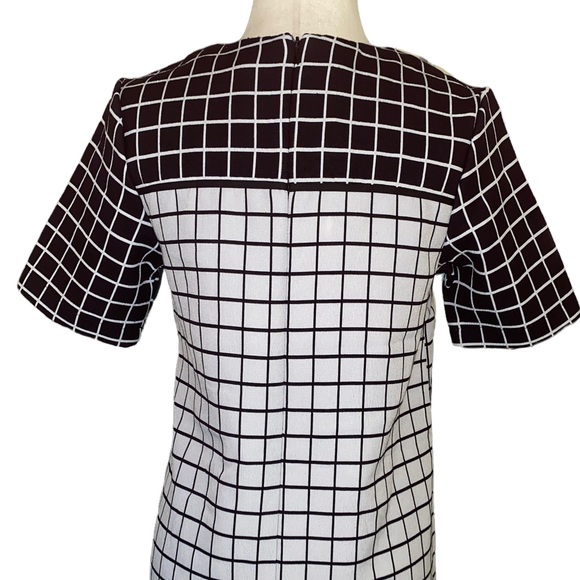 NWT Foxiedox Anthropologie Grid Patterned Rhinestone Rayon Shift Tunic Dress - S - Picture 10 of 15